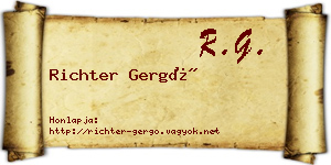 Richter Gergő névjegykártya